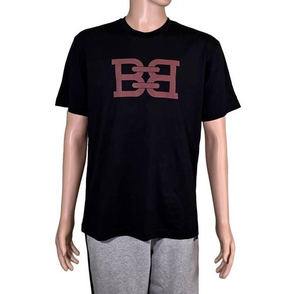 NEW BALLY men's b-chain graphic print t-shirt in black